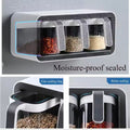 Wall Mount Spice Rack Organizer Sugar Bowl, Salt Shaker Seasoning Container Spice Boxes with Spoons Kitchen Supplies Storage Set