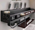 Kitchen Organizer Shelf Wall-Mounted Spice Storage Rack Kitchen Knife Holder Wall Seasoning Chopstick Spoon Shovel Storage