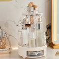 360° Rotating Cosmetics Organizer, Dust Proof Dressing Table Storage Rack, Cosmetics Drawer Organizer