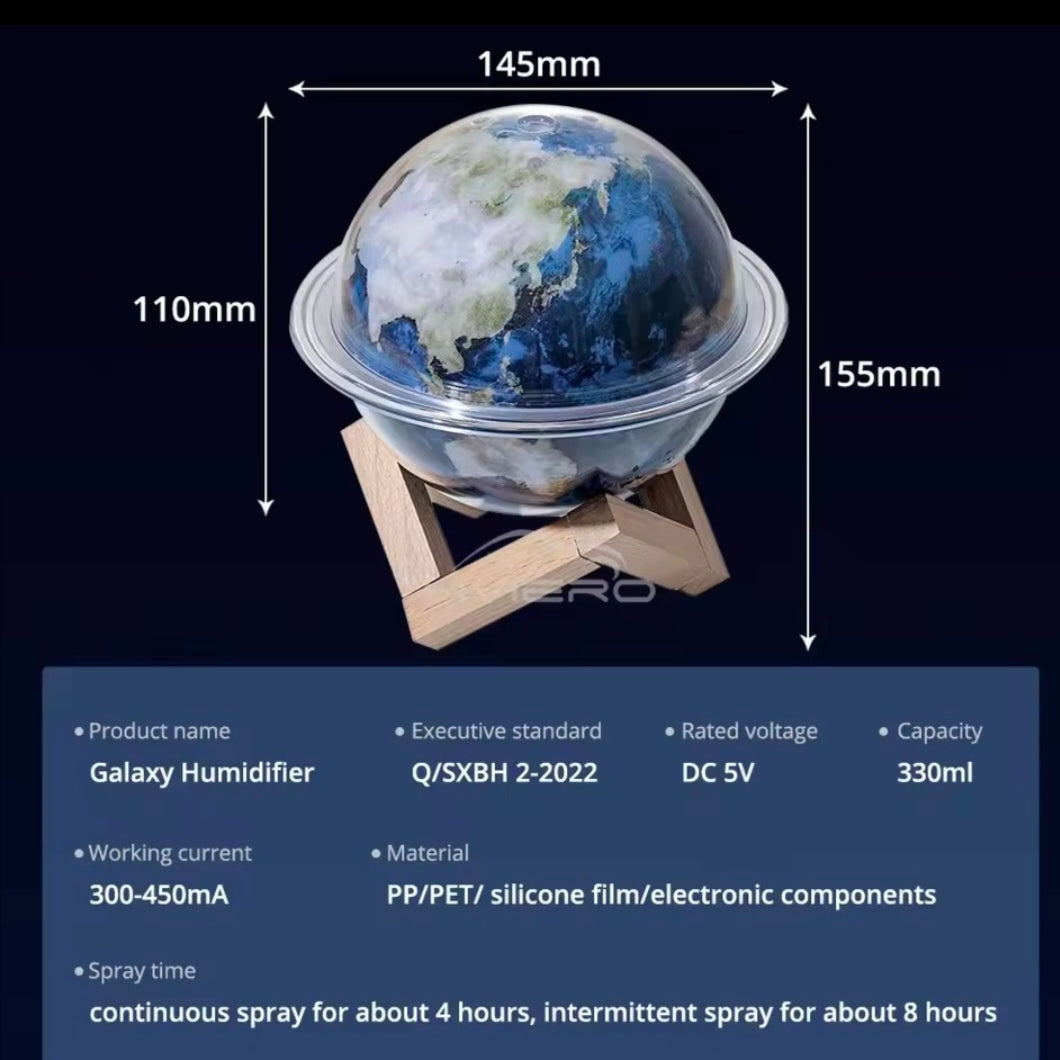Galaxy Projection Humidifier with Colorful Night Light USB Large Spray Aroma Diffuser for Home Office Bedroom