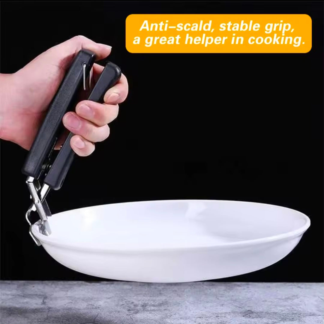 Hot Plate Gripper-Stainless Steel Anti-Scalding Bowl Clip With Silicone Handle for Moving Hot Plate, Pans, microwave Dishes