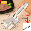 Stainless Steel Fish and Meat Tongs Multi-Functional for Grilling Frying Pancakes and Bread With Non-Sip Hand