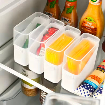 Japanese Style Tilted Transparent Lid Storage Box Cheese Tea Coffee Storage Organizer Small Item Classification Container