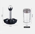 Kitchen Glass Seasoning Storage Bottle With Lip Salt White Red Sugar Spice Jar Combination Rotating Shelf Seasoning Bottle