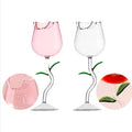 Rose-Shaped Red Wine Glasses Rose Shape Wine Glass With Colored Rose Leaves 150/400ml Rose Shaped Red Wine Goblet Cocktail Cup