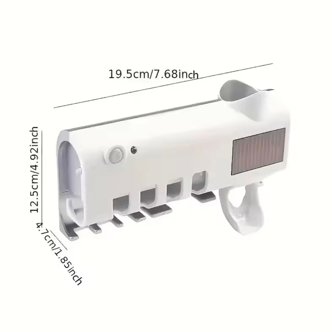 Toothbrush Holder Wall Mounted Solar UV Light Ultraviolet Toothbrush Sterilizer Automatic Toothpaste Holders Bathroom Accessory