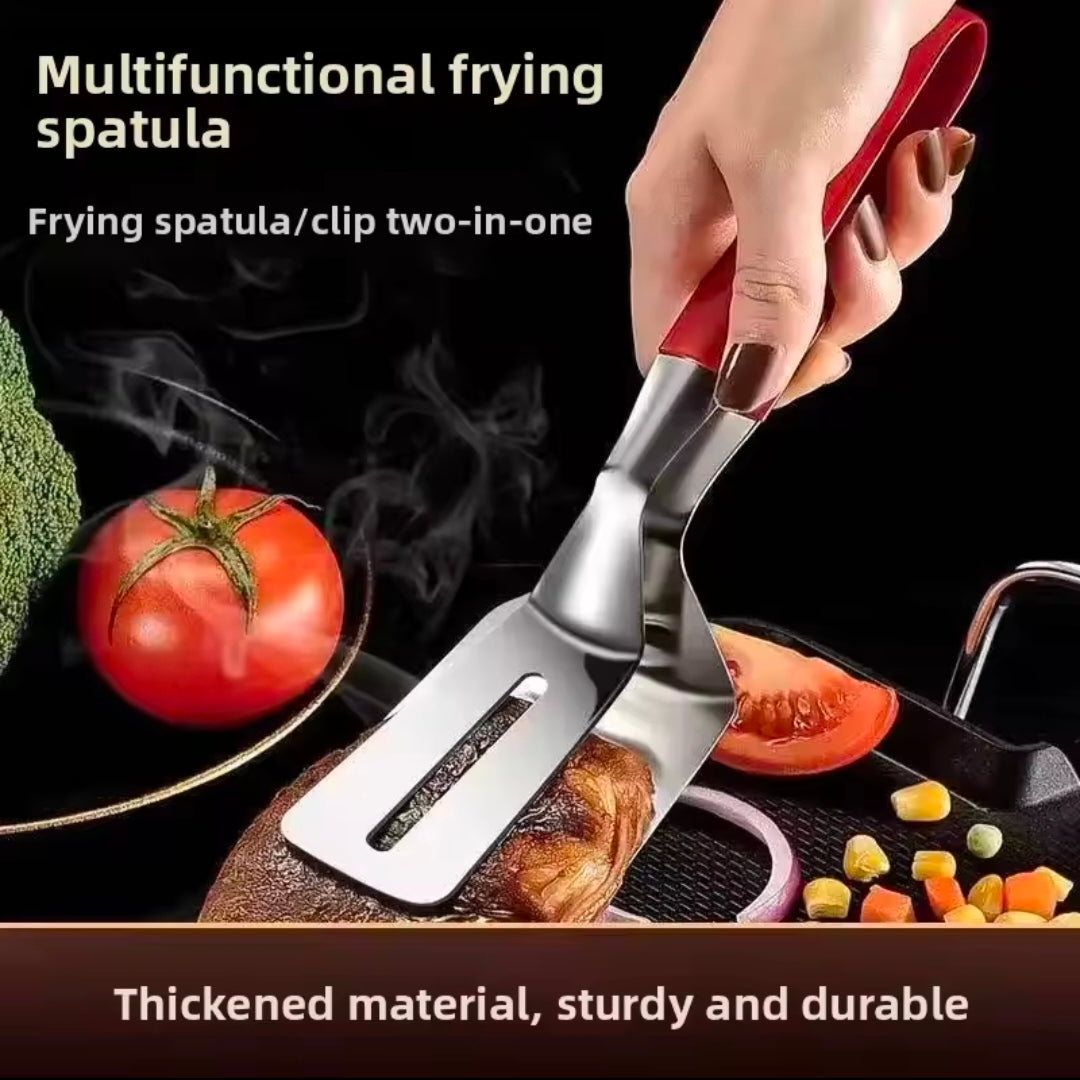 Stainless Steel Fish and Meat Tongs Multi-Functional for Grilling Frying Pancakes and Bread With Non-Sip Hand
