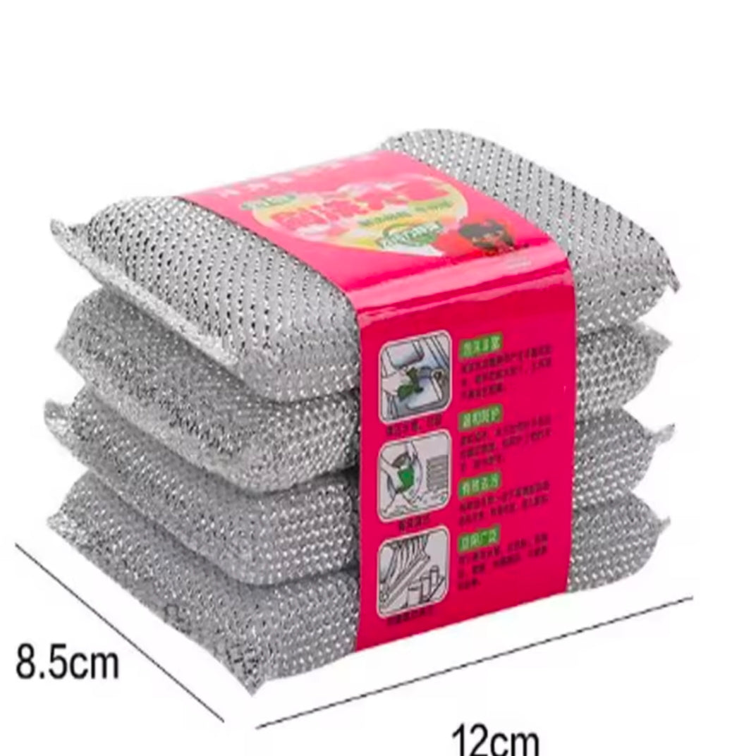Set for 4 New-Scratch Pot Scrub Sponges - Dishwashing & Household Cleaning