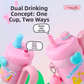 New Cute Cartoon Pattern Large Capacity Stainless Steel Insulated Mug Portable Car Vehicle Cup with Handle Thermal Flask