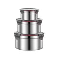 Stainless Steel Sealed Soup Bowl With Lid Circular Lunch Box Portable Camping Storage Box Lunch Box Large Capacity