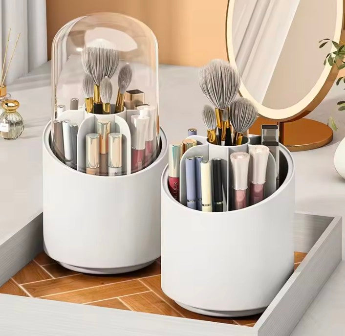 Rotating Makeup Brush Storage Box portable Multifunction Dust Proof Desktop Organizer Lipstick Shadow Cosmetic Holder