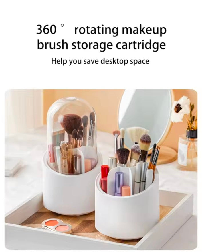 Rotating Makeup Brush Storage Box portable Multifunction Dust Proof Desktop Organizer Lipstick Shadow Cosmetic Holder