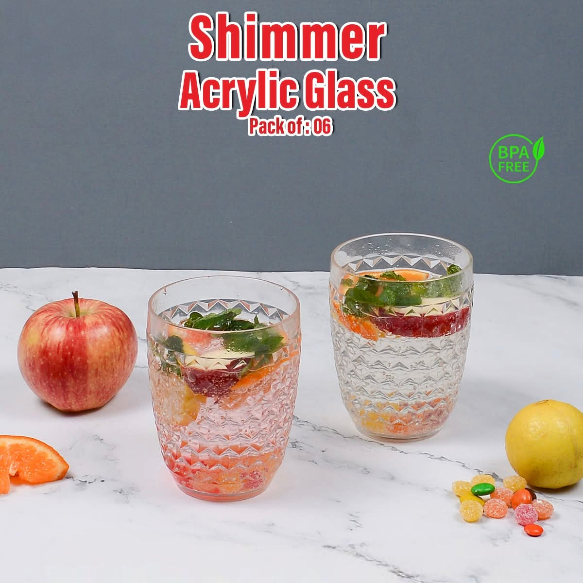 Shimmer Acrylic Glass (6 pcs)