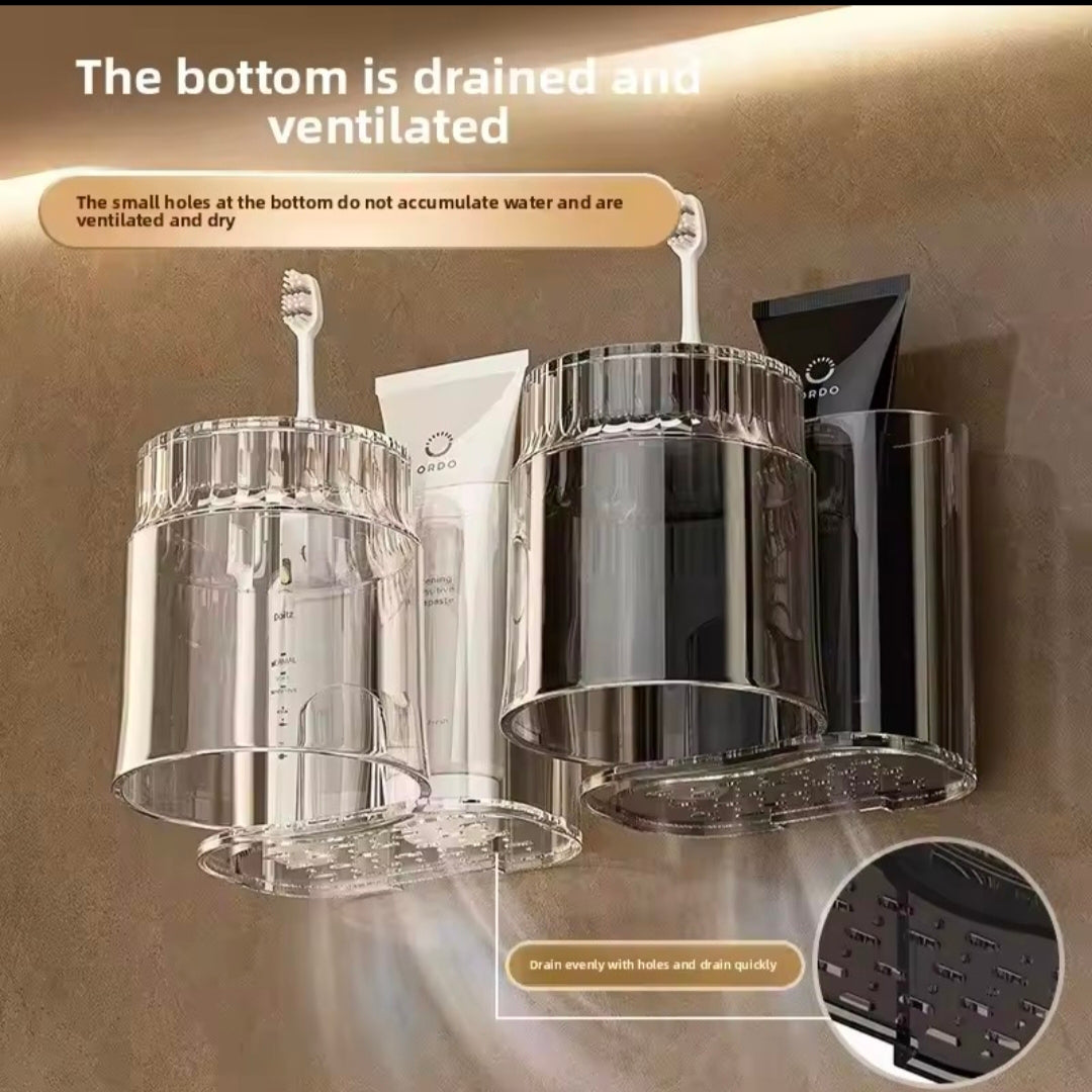 Toothbrush Holder With Mounted Toothbrush Rack bathroom Organizer Multifunctional Toothpaste Toothbrush