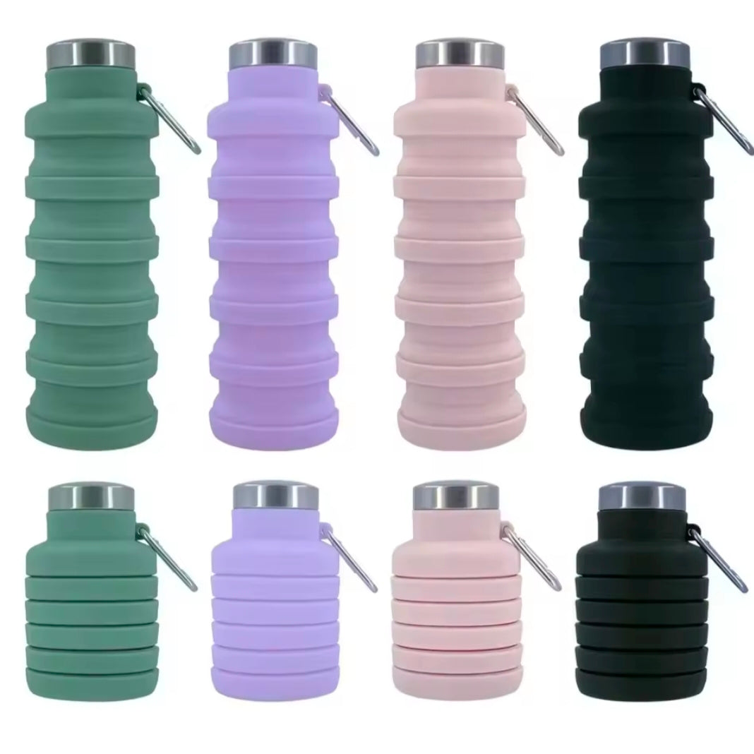 New Portable Silicone Water Bottle Retractable Folding Coffee Battle Cups E Outdoor Travel Tools Collapsible Sport Bottles