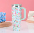New Large Capacity 40oz Floral Car Vacuum Insulated Stainless Steel 304 Water Bottle Portable Inc king Cup for Vehicle use