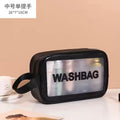 Portable Makeup Bag Large Capacity Make Up Brushes Lipstick Powder Travel Cosmetics Storage Toiletry Bag Waterproof Transparent
