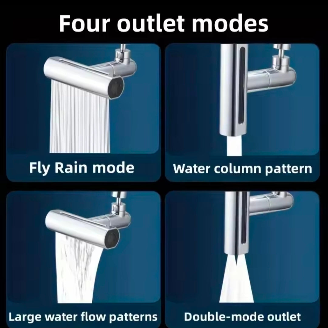 1 Piece 4 in 1 Kitchen Sink Faucet with Universal Swivel Shower Head, Splash Proof 360 Degree Rotation