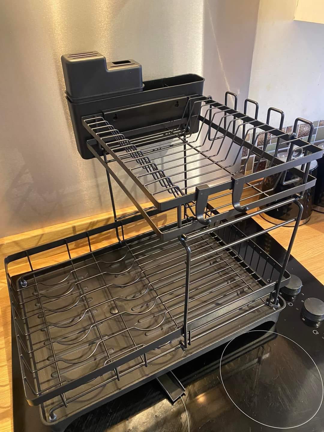 Dish Rack with Drip Tray – Efficient Kitchen Cutlery Organizer