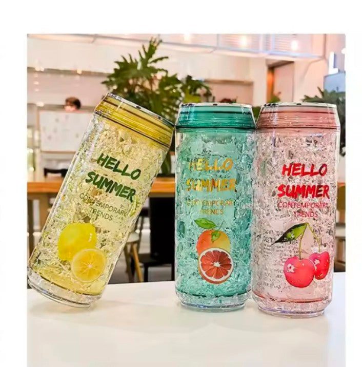 Fresh Girl Korean-Style Plastic lce    Cup Refrigerator for Cooling And Preserving Drinks