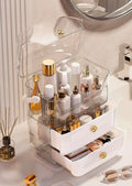 High-End Rotating Makeup Organizer with Mirror for Brushes & Lipsticks