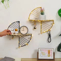 Modern Minimalist Creative Semi-Circular Rectangular Wall Shelf Living Room Office Color Wrought Iron Storage