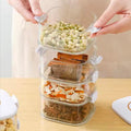 Stackable Airtight Spice Containers with Lid PET Material BPA-Free Storage Jar for Kitchen Removable Seasoning Boxes for Spices