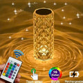 Crystal Diamond Table Lamp Rechargeable Acrylic Bedroom Bedside Ambiance Lamp Rose Decorative Lamp Touch Creative Night Lights