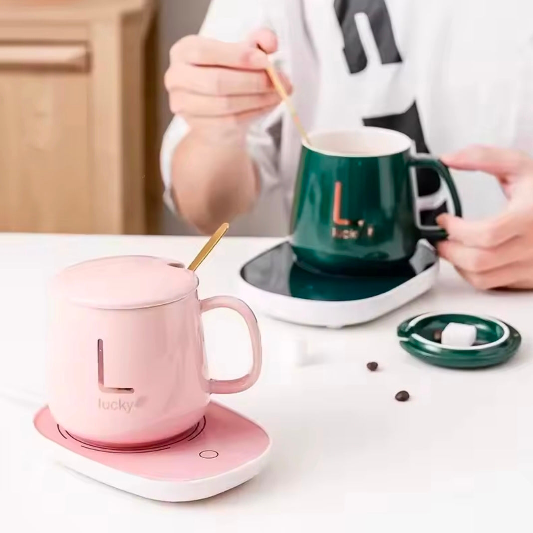 400ml Smart Ceramic Cup Coaster Warmer Thermostatic Coffee Heating Electric Mug Set Milk Tea Heating Water Coffeeware