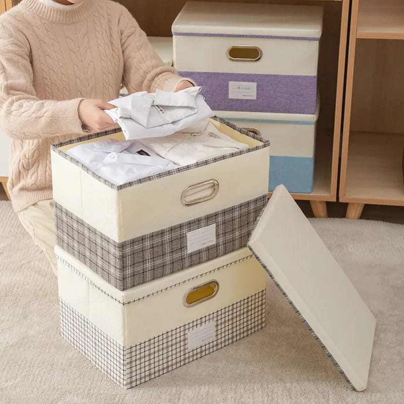 Storage Box with Cover – Durable Organizer for Clothes & Accessories