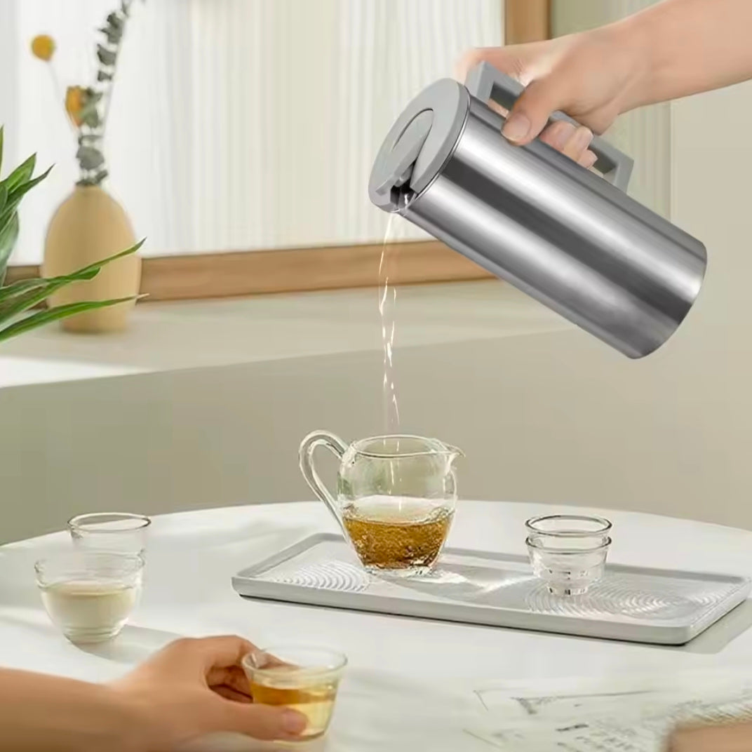 Korean Style Stainless Steel Cold Water Pot 1.6L Single Layer Juice Tea Pot for Restaurant Home Hotel Gift