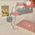 Rose-Shaped Red Wine Glasses Rose Shape Wine Glass With Colored Rose Leaves 150/400ml Rose Shaped Red Wine Goblet Cocktail Cup