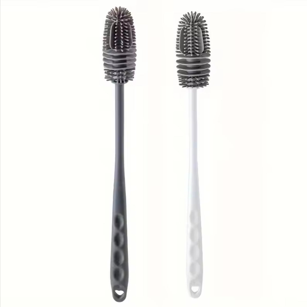 Silicone Milk Bottle Brush Cup Scrubber Glass Cleaner Kitchen Cleaning Tool Tong Handle Drink Bottle Glass Cup Cleaning Brush