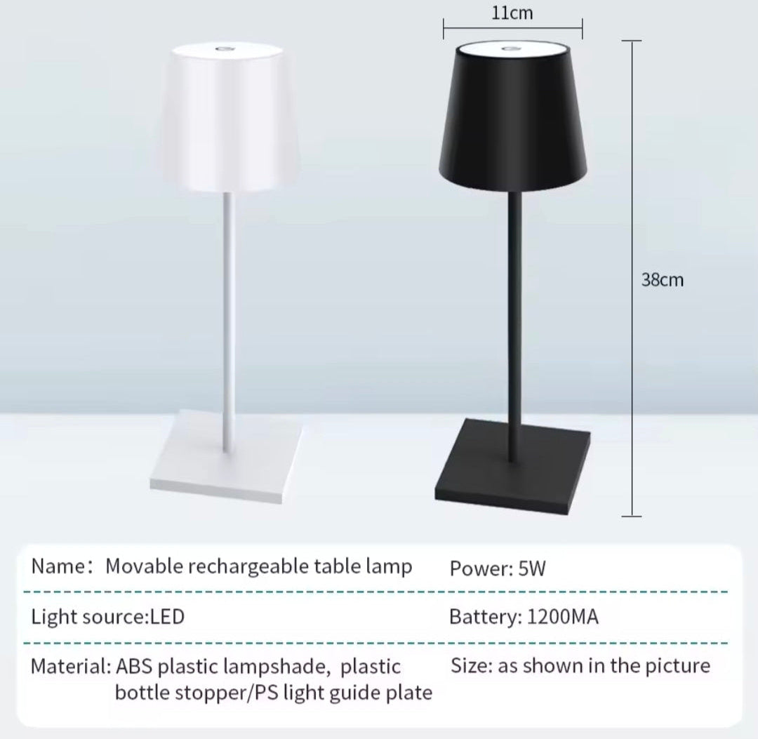 LED Desk Lamp Rechargeable Table Lamp 3 Levels Dimmable Bar Restaurant Ambiance Wireless Touch Lamps Waterproof Led Lights