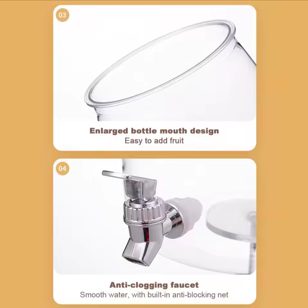 Beverage Dispenser Easy Flow Beverage Liquid Drink Container for Picnic Parties With Spigot and Filter Clear Lemonade Stand