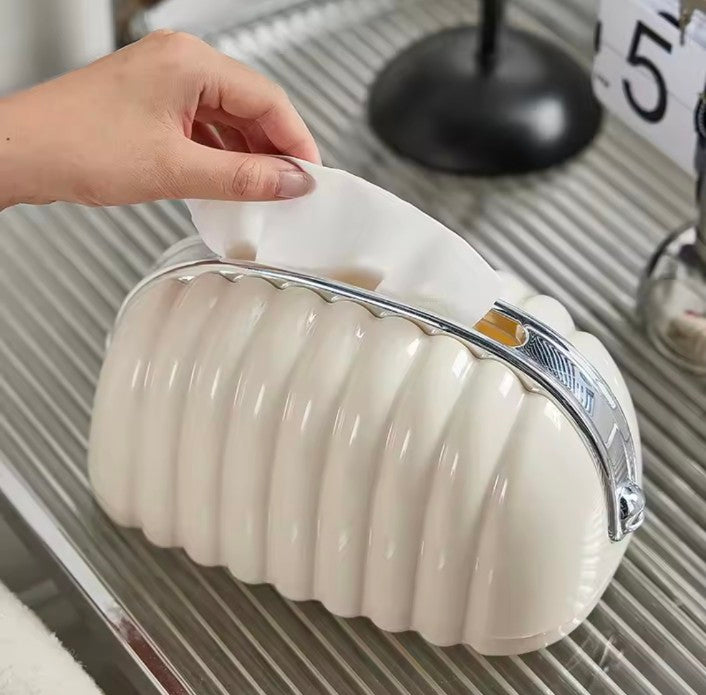 Simple irregular Cloud Shape Tissue Box with Spring Home Living Room Light Luxury Shell Napkin Box Holder Container