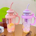 Large Capacity Straw Water Bottle for Girls Student Summer Tea Water Separation Portable High Aesthetic Value Tea Water Bottle
