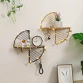 Modern Minimalist Creative Semi-Circular Rectangular Wall Shelf Living Room Office Color Wrought Iron Storage