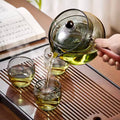 Chinese Tea Ceremony Casual Pot Small Green Orange Boiling Teapot Teapot Chinese Kung Fu Tea Set Side Handle Glass Teapot