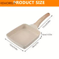 1PCS Non-Stick Square Omelet Pan with Handle Thickened Frying Pan for Egg Roll Steak Breakfast Cookware Small Kitchen Pan Maker