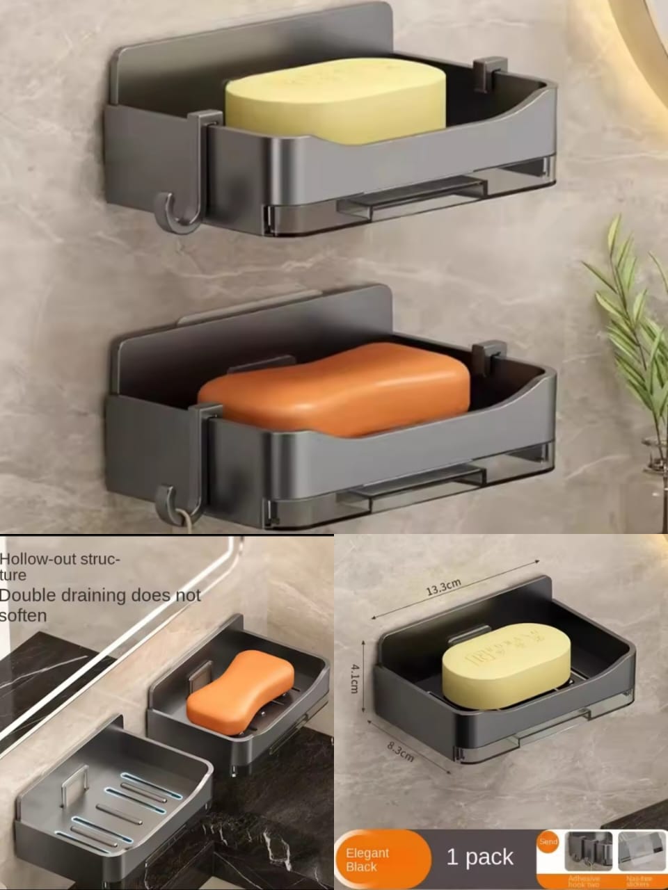 Soap Holder Tray – Non-Slip Plastic Dish for Sink Use