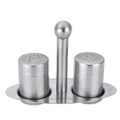 Elegant Salt & Pepper Shakers with Premium Steel & Stand